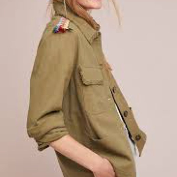 Anthropologie Moon River Utility Jacket Embroidered Size Med like New Condition - Picture 2 of 5
